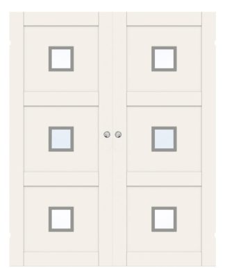 Parskjutdörr Swedoor Unique 03l Gwa320 Vit Klarglas Utanpåliggande