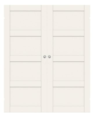 Parskjutdörr Swedoor Unique 04l Vit Utanpåliggande