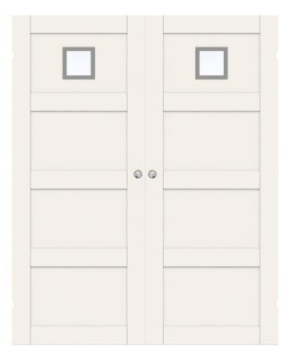 Parskjutdörr Swedoor Unique 04l Gwa120 Vit Klarglas Utanpåliggande