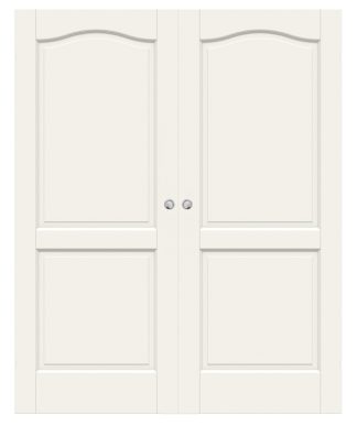 Parskjutdörr Swedoor Craft 02b Massiv Spegeldörr Vit Utanpåliggande