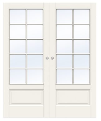 Parskjutdörr Swedoor Craft Sp10 Massiv Klarglas Vit Utanpåliggande