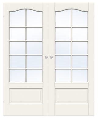 Parskjutdörr Swedoor Craft Sp10b Massiv Klarglas Vit Utanpåliggande