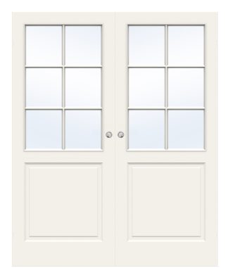 Parskjutdörr Swedoor Compact Sp6 Formpressad Kompakt Klarglas Vit Utanpåliggande