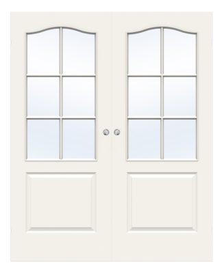 Parskjutdörr Swedoor Compact Sp6b Formpressad Kompakt Klarglas Vit Utanpåliggande