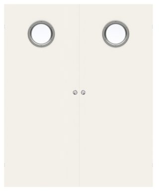 Parskjutdörr Swedoor Stable G64 Kompakt Klarglas Vit Utanpåliggande