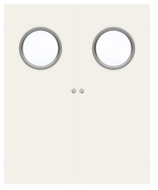 Parskjutdörr Swedoor Stable G68 Kompakt Klarglas Vit Utanpåliggande