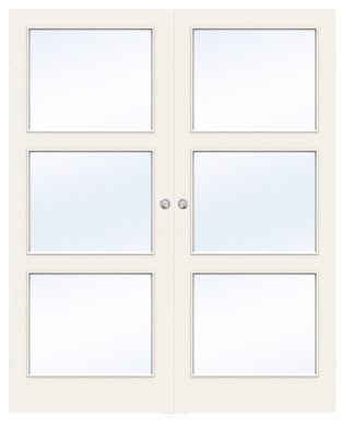 Parskjutdörr Swedoor Easy Gw3 Lättdörr Klarglas Vit Utanpåliggande