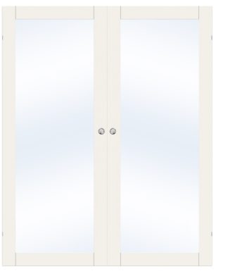 Parskjutdörr Swedoor Purity Gw01l Klarglas Vit Utanpåliggande