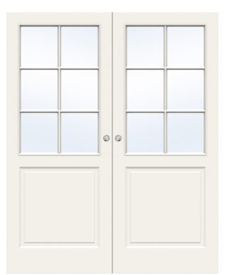 Parskjutdörr Swedoor Style Sp6 Formpressad Lättdörr Vit Utanpåliggande