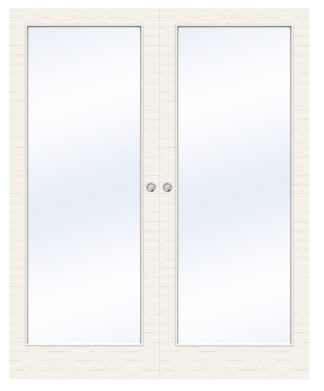 Parskjutdörr Swedoor Charisma D100 Gw1 Massiv Klarglas Vit Utanpåliggande