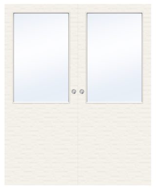 Parskjutdörr Swedoor Charisma D100 Gw13 Massiv Klarglas Vit Utanpåliggande