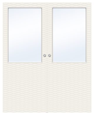 Parskjutdörr Swedoor Charisma D200 Gw13 Massiv Klarglas Vit Utanpåliggande