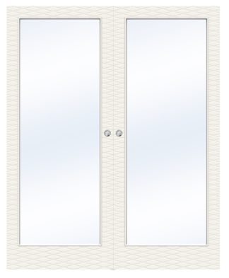 Parskjutdörr Swedoor Charisma D200 Gw1 Massiv Klarglas Vit Utanpåliggande