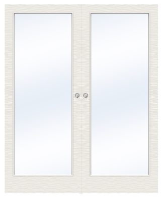 Parskjutdörr Swedoor Charisma D300 Gw1 Massiv Klarglas Vit Utanpåliggande