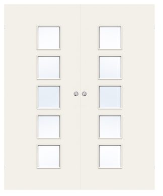 Parskjutdörr Swedoor Stable Effect Q505 Klarglas Vit Utanpåliggande