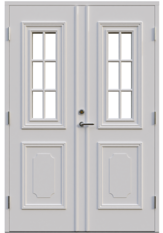 Parytterdörr Leksandsdörren Hjortnäs Cotswoldglas Vit