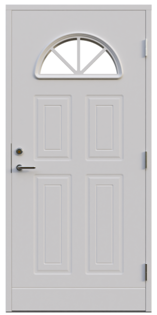 Ytterdörr Leksandsdörren Hjulbäck Katedralglas Vit