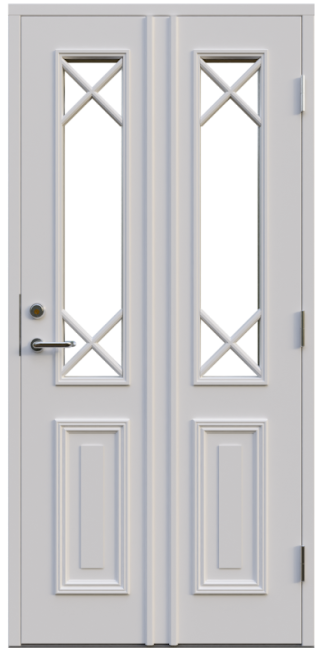 Ytterdörr Leksandsdörren Klockarberg Klarglas Vit