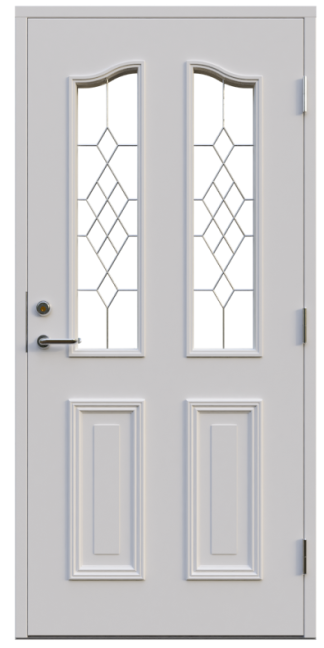 Ytterdörr Leksandsdörren Twin Maskinantiktglas Vit