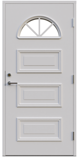 Ytterdörr Leksandsdörren Övermo Katedralglas Vit