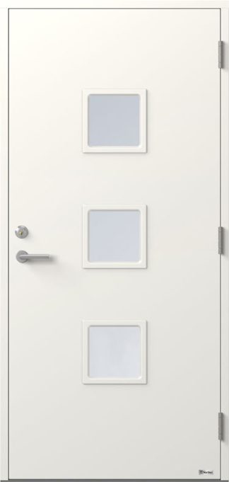 Ytterdörr BOR Kvadraten 839G3 Klarglas Vit