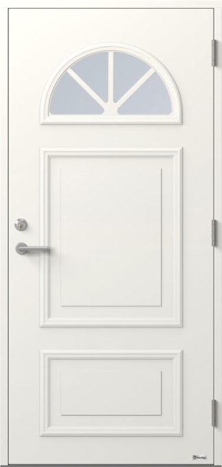 Ytterdörr Bor Månen 820g Klarglas Vit