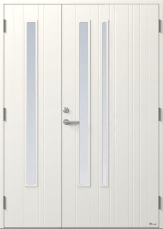 Parytterdörr Bor Linje 302pg2+1 Klarglas Vit