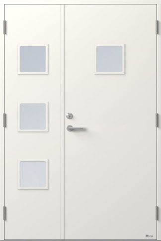 Halvparytterdörr Bor Kvadraten 839pg1+3 Klarglas Vit