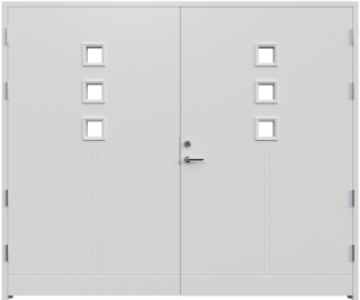 Garageport Leksandsdörren Saltö Klarglas