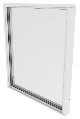 Fast Fönster Outline 3-Glas Vitmålat Trä