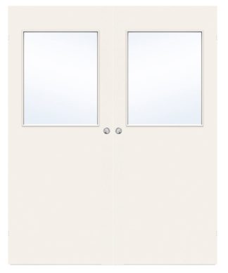 Parskjutdörr Swedoor Easy G21 Lättdörr Klarglas Vit Utanpåliggande