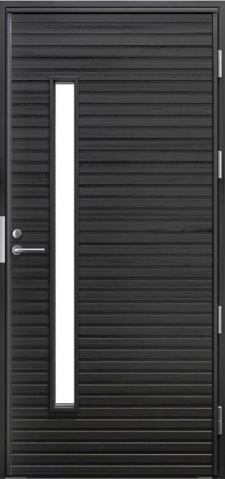 Ytterdörr Kaski Esbo Klarglas Laserad Furupanel