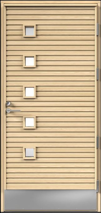 Ytterdörr Kaski Kaskö Klarglas Laserad Furupanel