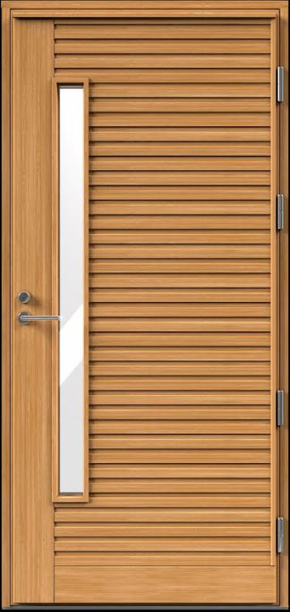 Ytterdörr Kaski Tavastehus Klarglas Laserad Furupanel