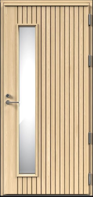 Ytterdörr Kaski Somero Klarglas Laserad Furupanel