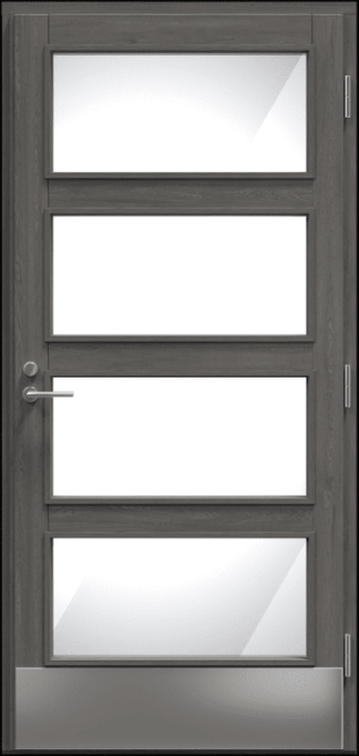 Ytterdörr Kaski Uleåborg Klarglas Laserad Furupanel