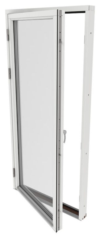 Helglasad Fönsterdörr Outline 3-Glas Vitmålat Trä Express